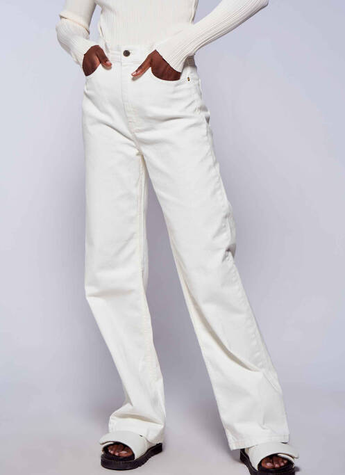 Jeans coupe large blanc ASTRID BLACK LABEL pour femme