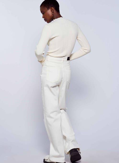 Jeans coupe large blanc ASTRID BLACK LABEL pour femme