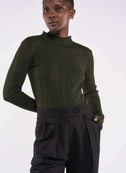 Pull col roulé vert ASTRID BLACK LABEL pour femme