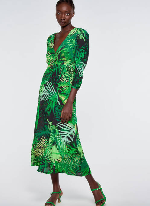 Robe longue vert ASTRID BLACK LABEL pour femme