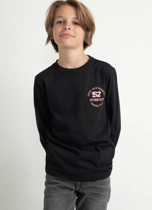 T-shirt noir PETROL INDUSTRIES pour garçon