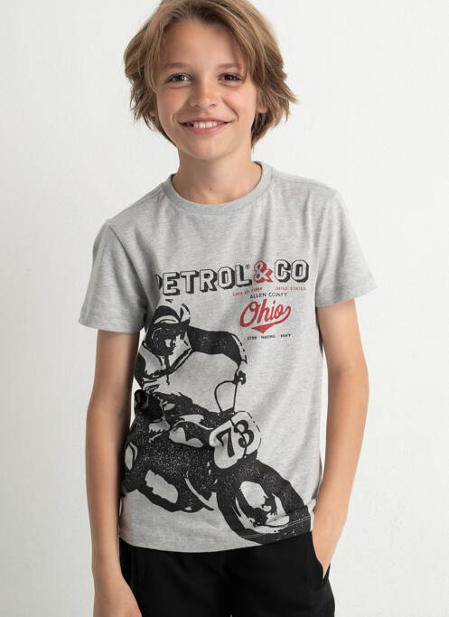 T-shirt gris PETROL INDUSTRIES pour garçon