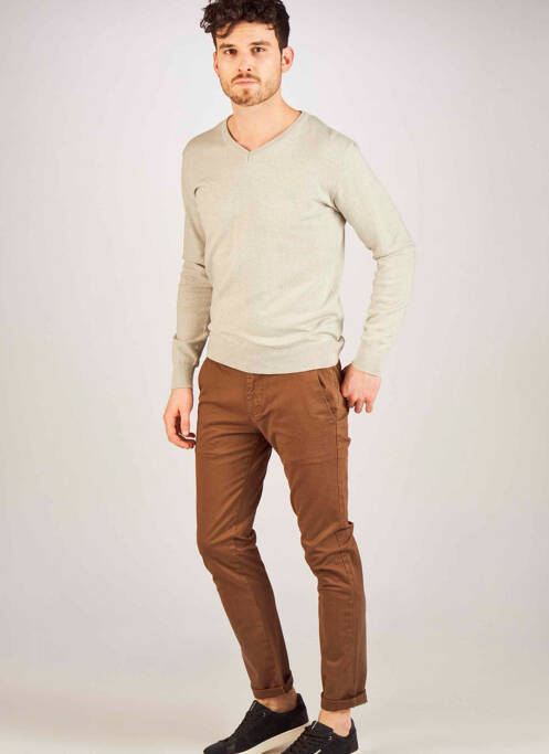 Pantalon chino marron BRUCE & BUTLER  homme