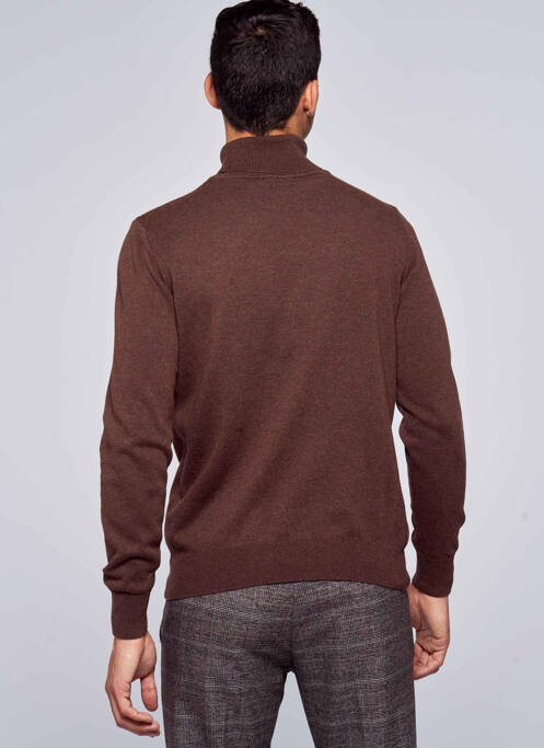 Pull col roulé marron BRUCE & BUTLER  pour homme