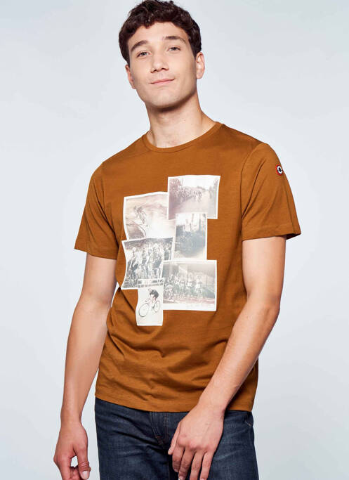 T-shirt marron CYCLO CLUB MARCEL  pour homme