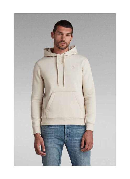 Sweat-shirt à capuche beige G STAR pour homme