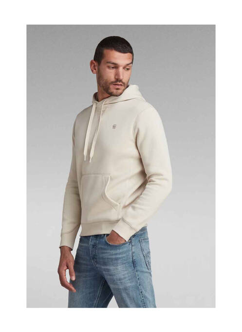Sweat-shirt à capuche beige G STAR pour homme