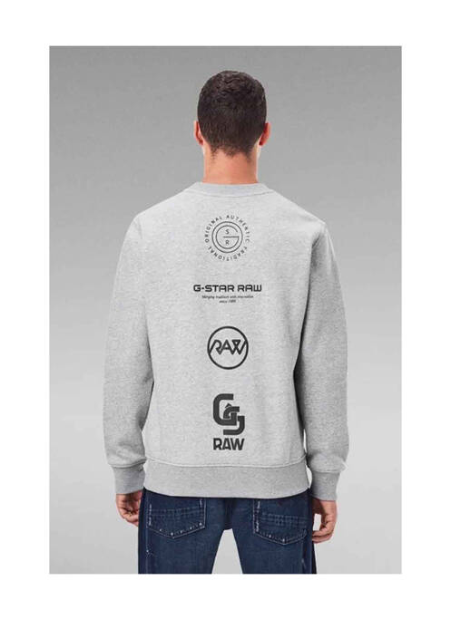 Sweat-shirt gris G STAR pour homme