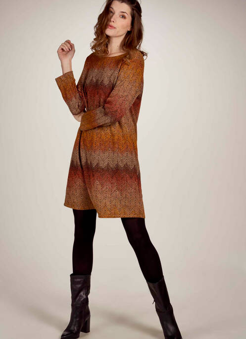 Robe courte orange BELLITA pour femme