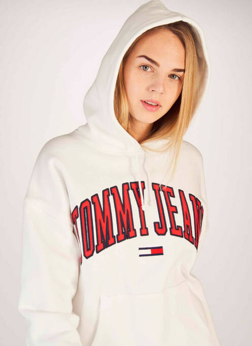 Sweat-shirt à capuche blanc TOMMY HILFIGER pour femme