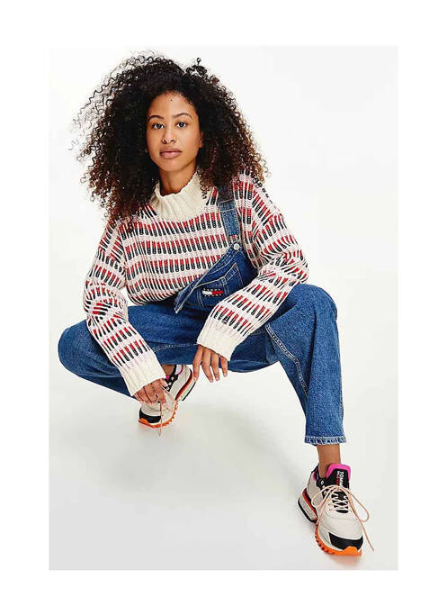 Pull col roulé blanc TOMMY HILFIGER pour femme
