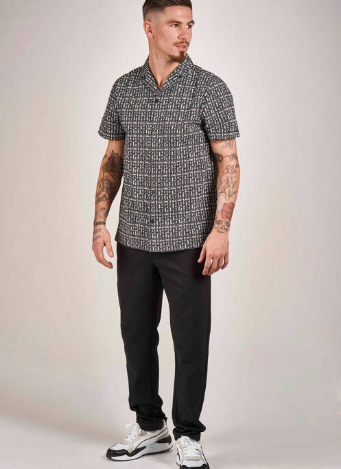 Chemise manches courtes noir DYJCODE BY DENNIS PRAET  pour homme