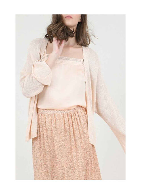 Gilet manches longues rose MOLLY BRACKEN pour femme