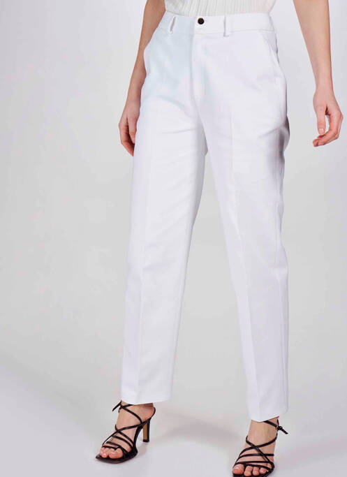 Pantalon droit blanc DEUX. BY ELINE DE MUNCK pour femme