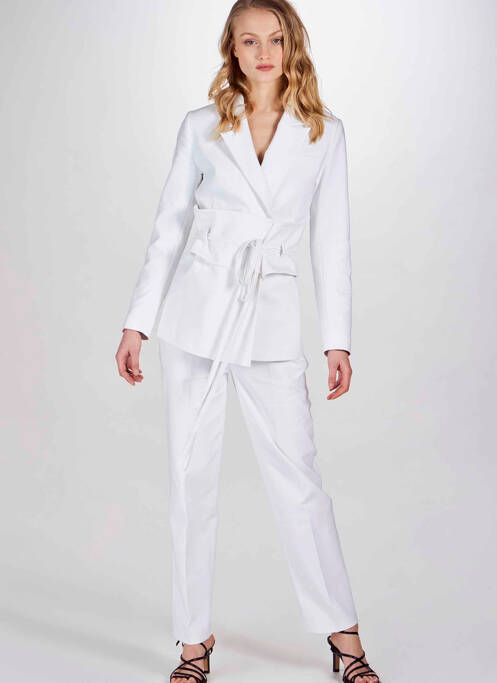 Pantalon droit blanc DEUX. BY ELINE DE MUNCK pour femme