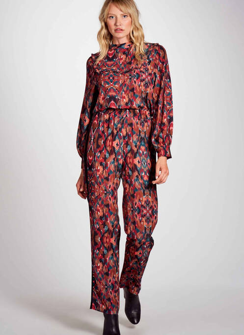 Pantalon droit rouge DEUX. BY ELINE DE MUNCK pour femme