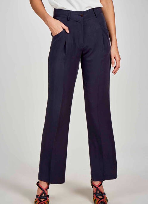 Pantalon droit bleu DEUX. BY ELINE DE MUNCK femme