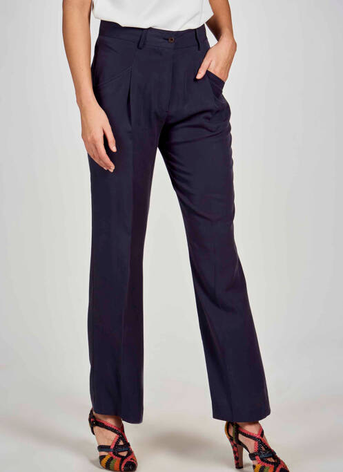 Pantalon droit bleu DEUX. BY ELINE DE MUNCK femme