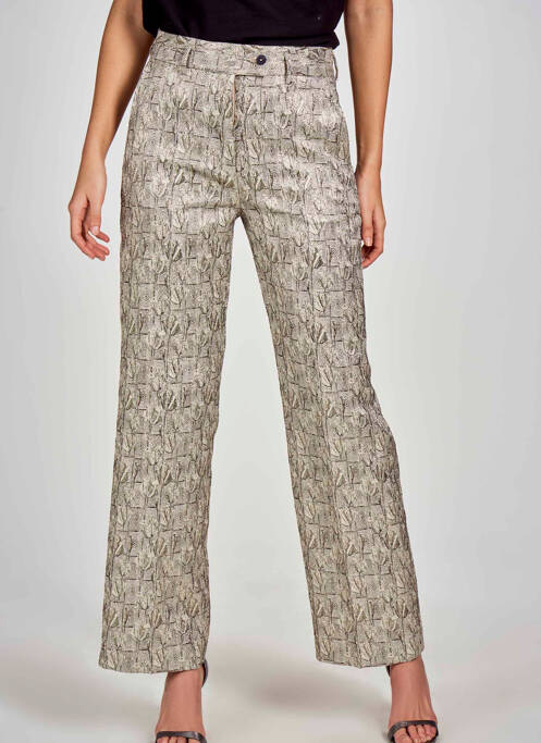 Pantalon droit beige DEUX. BY ELINE DE MUNCK femme