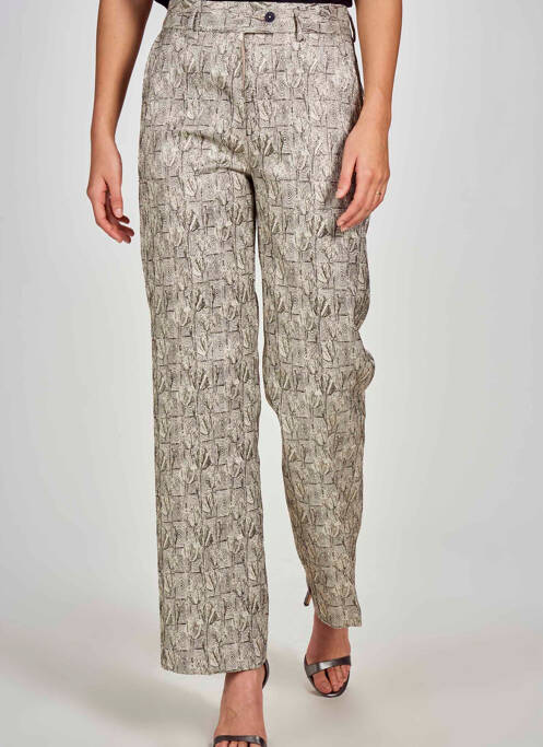 Pantalon droit beige DEUX. BY ELINE DE MUNCK femme