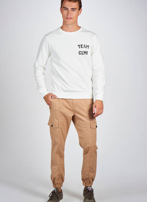 Sweat-shirt blanc CEMI pour homme