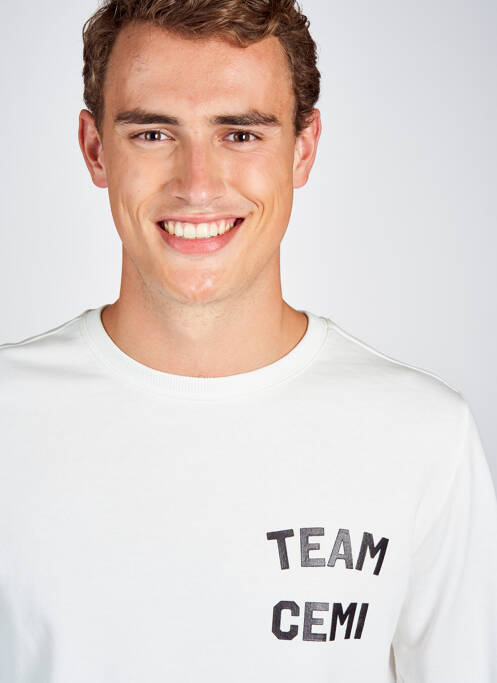 Sweat-shirt blanc CEMI pour homme