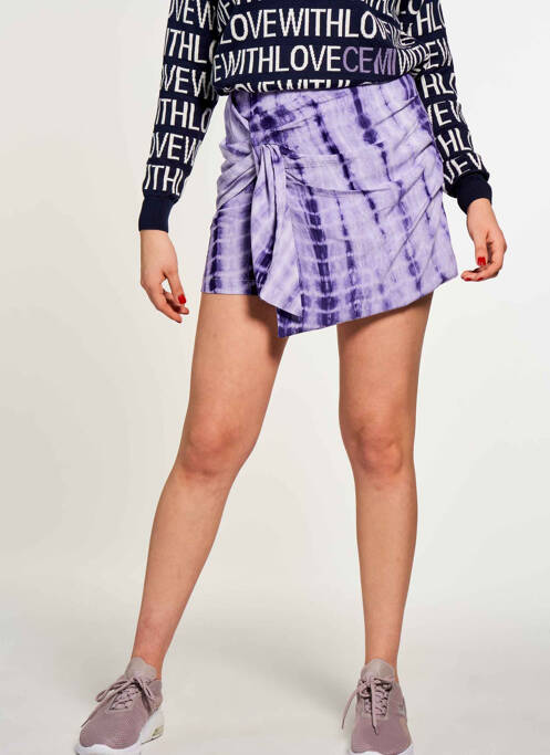 Jupe short violet CEMI pour femme