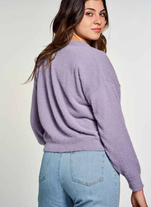 Gilet manches longues violet CEMI pour femme