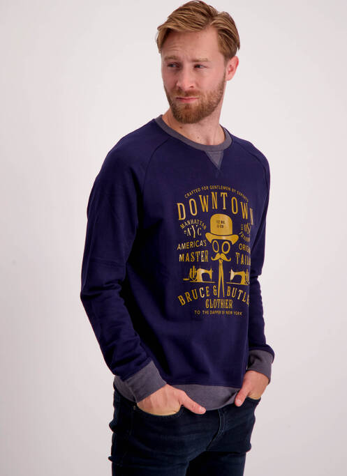 Sweat-shirt bleu BRUCE & BUTLER  pour homme