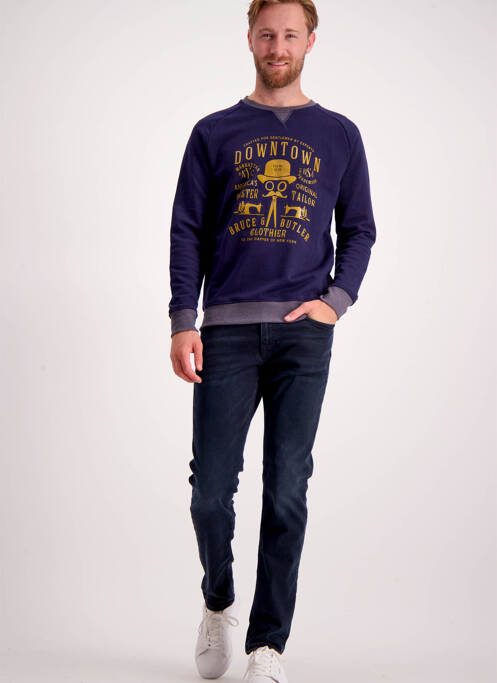 Sweat-shirt bleu BRUCE & BUTLER  pour homme