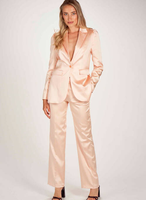 Pantalon droit rose FOUDRE BY AURELIE VAN DAELEN pour femme