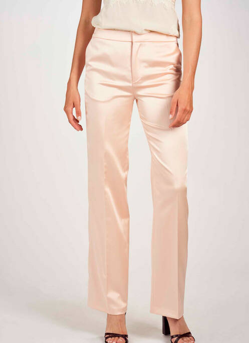 Pantalon droit rose FOUDRE BY AURELIE VAN DAELEN pour femme