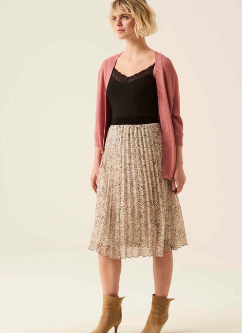Gilet manches courtes rose GARCIA pour femme