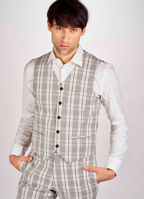 Gilet sans manche beige LE FABULEUX MARCEL DE BRUXELLES pour homme
