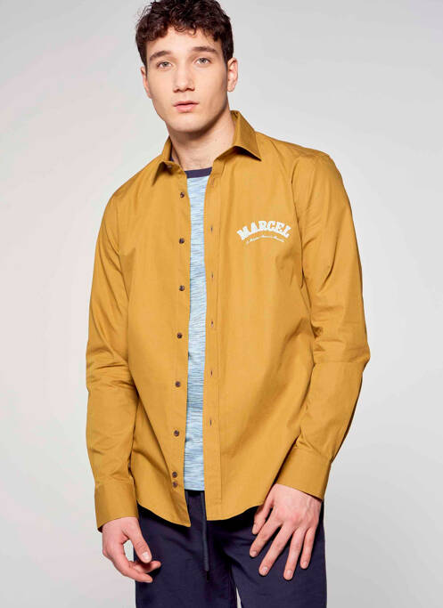 Chemise manches longues marron LE FABULEUX MARCEL DE BRUXELLES homme