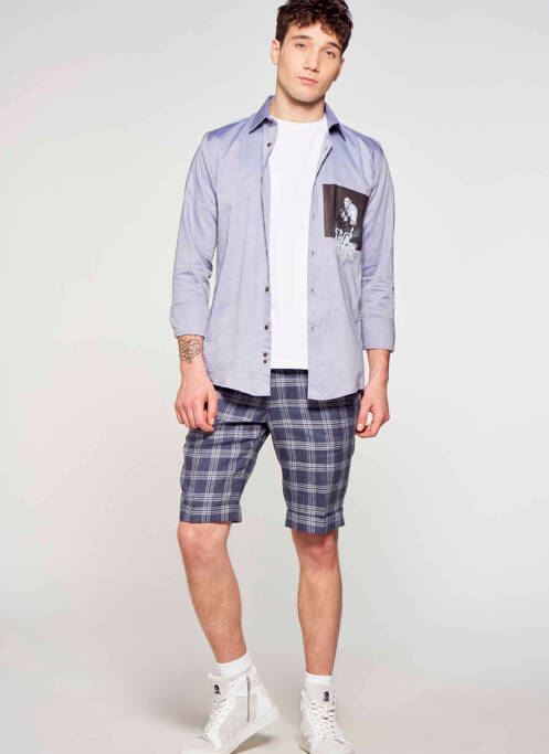 Chemise manches longues bleu LE FABULEUX MARCEL DE BRUXELLES pour homme