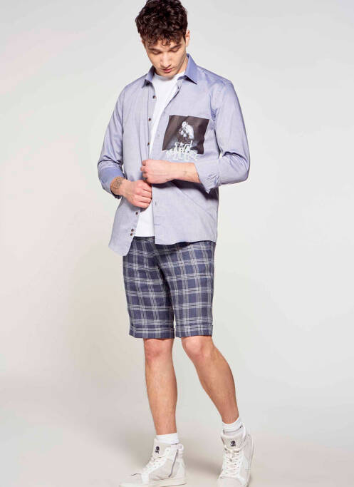 Chemise manches longues bleu LE FABULEUX MARCEL DE BRUXELLES pour homme