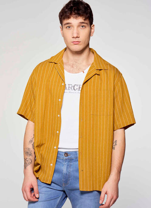 Chemise manches courtes marron LE FABULEUX MARCEL DE BRUXELLES pour homme