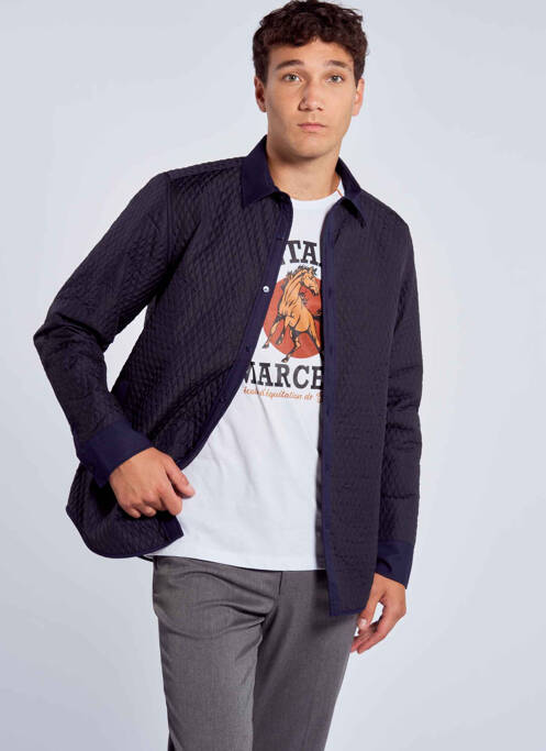 Chemise manches longues bleu LE FABULEUX MARCEL DE BRUXELLES pour homme