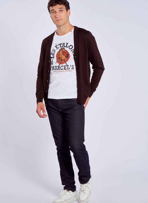 Gilet manches longues marron LE FABULEUX MARCEL DE BRUXELLES pour homme