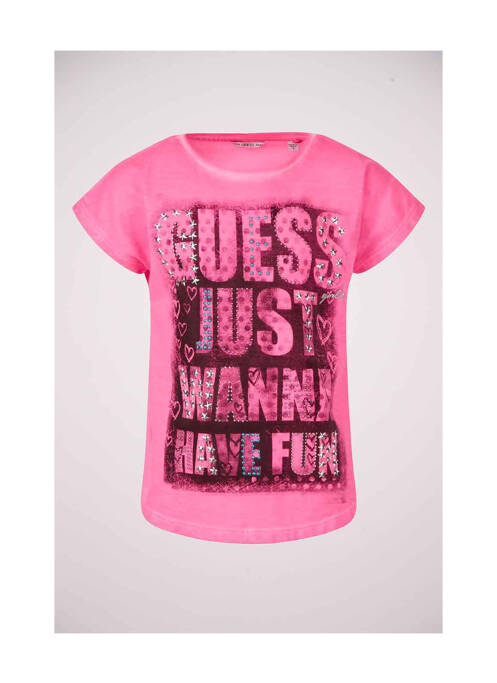 T-shirt rose GUESS pour fille