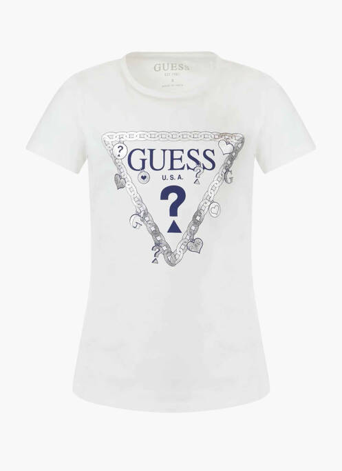 T-shirt blanc GUESS pour fille
