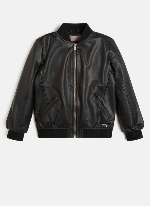 Veste simili cuir noir GUESS pour fille