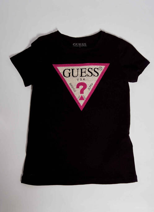 T-shirt noir GUESS pour fille