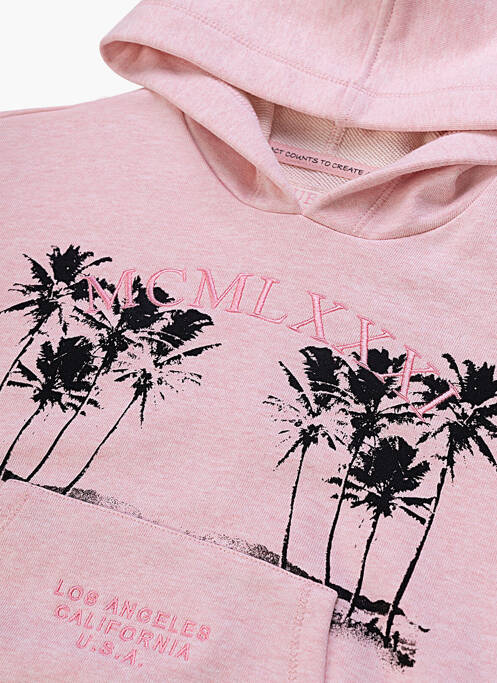 Sweat-shirt à capuche rose GUESS pour fille