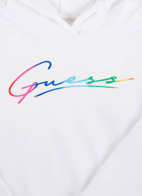 Sweat-shirt à capuche blanc GUESS pour fille