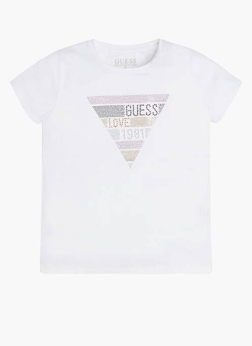 T-shirt blanc GUESS pour fille