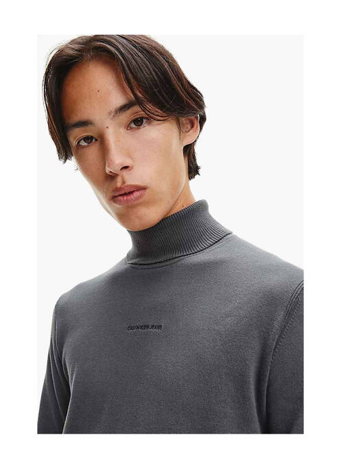 Pull col roulé gris CALVIN KLEIN pour homme