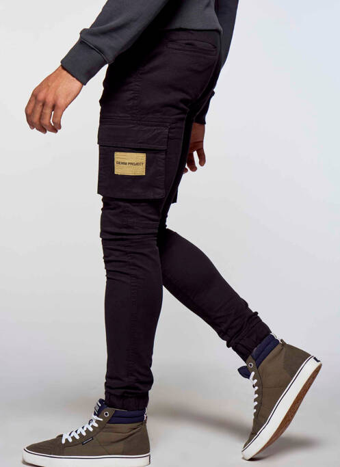 Pantalon cargo noir DENIM PROJECT pour homme