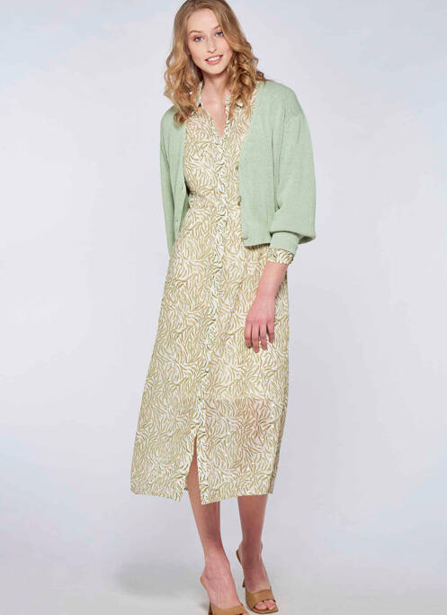 Gilet manches longues vert BELLITA femme